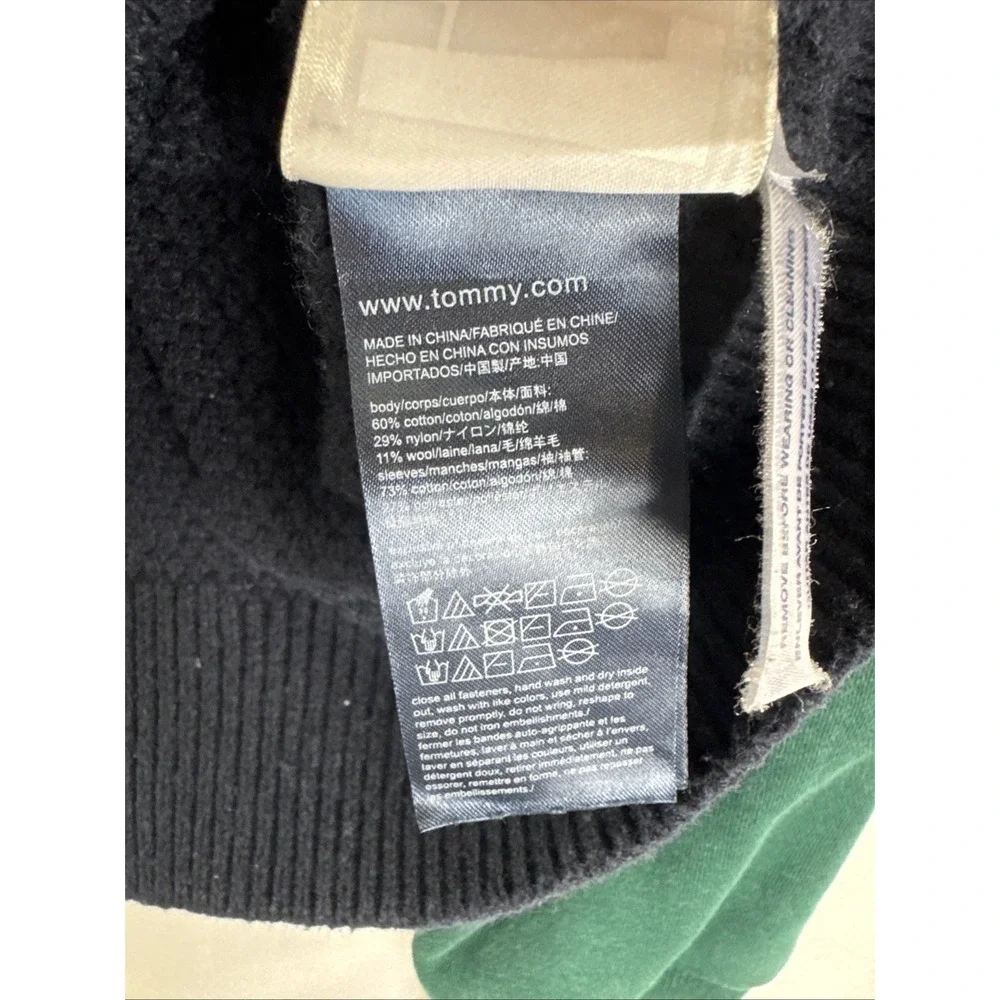 Tommy Hilfiger Cable Knit Weave Full Zip Sweater Bomber‎ Multicolor Mens Small S